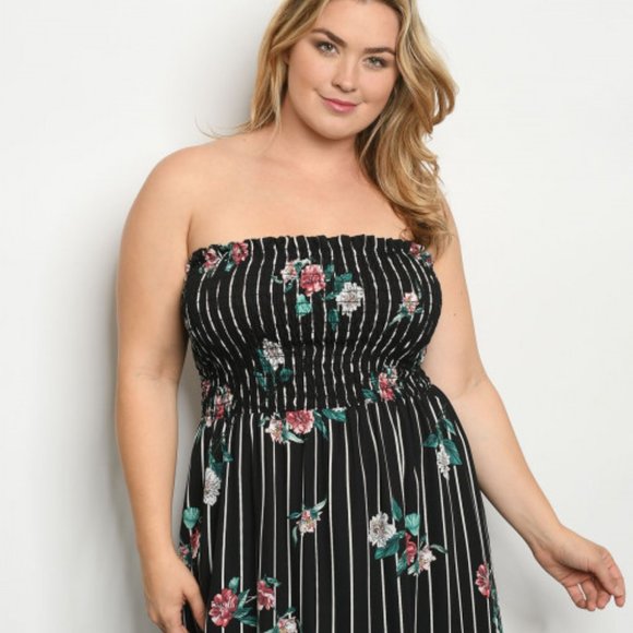 SMOCKED TOP STRAPLESS DRESS - Picture 2 of 8